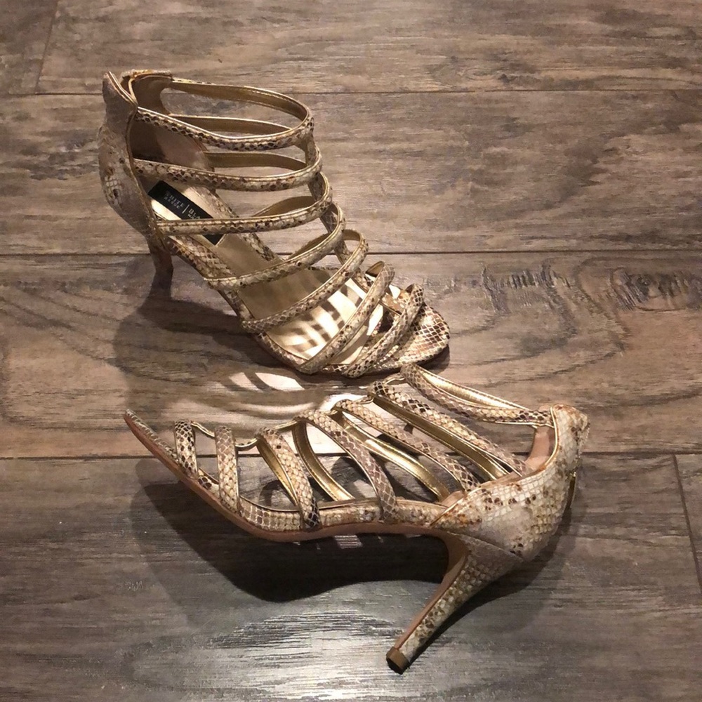 White House Black Market snake skin sandals